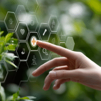 Itinai.com hand touching a medical cross symbol with icons on a87491f8 9a7d 43cc bbc2 27253d3fd779 1